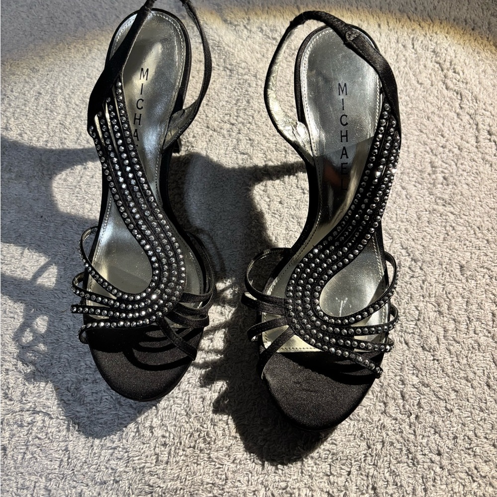 Michaels Elegant Black Strappy Heels